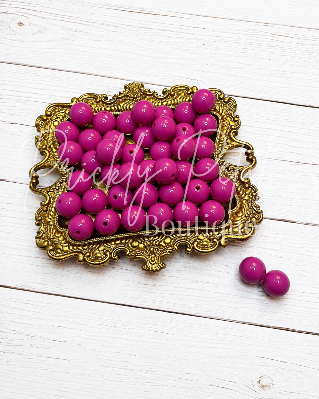 14mm Raspberry Azalea Solid Acrylic Bubblegum Beads