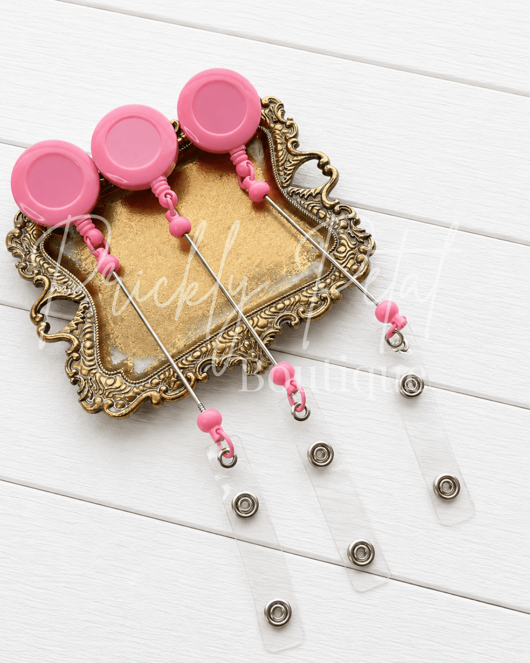 Beadable Badge Reel-Bright Pink - Prickly Petal Boutique