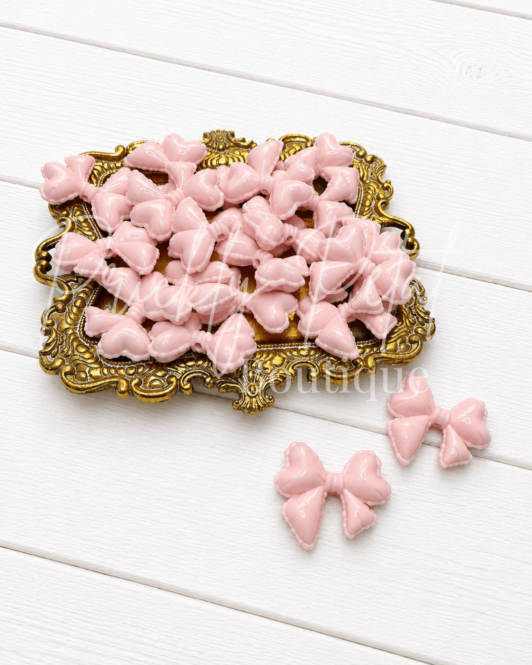 Dusty Petal Bow Acrylic Beads - Prickly Petal Boutique