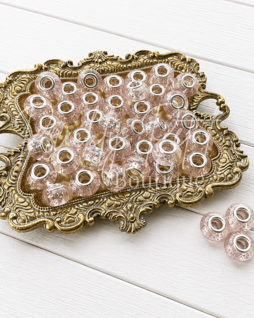 European Large Hole Bead- Confetti Rose - Prickly Petal Boutique
