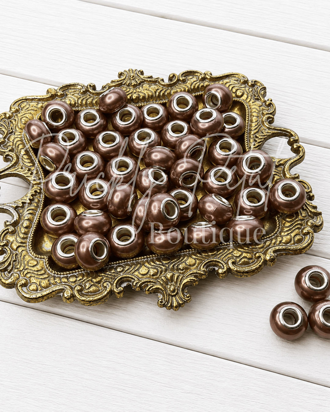 European Large Hole Bead- Copper Rose - Prickly Petal Boutique