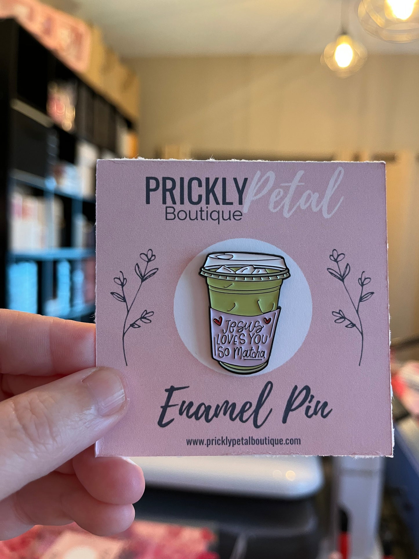 Jesus Loves you so Matcha pin|Christian Enamel Pin