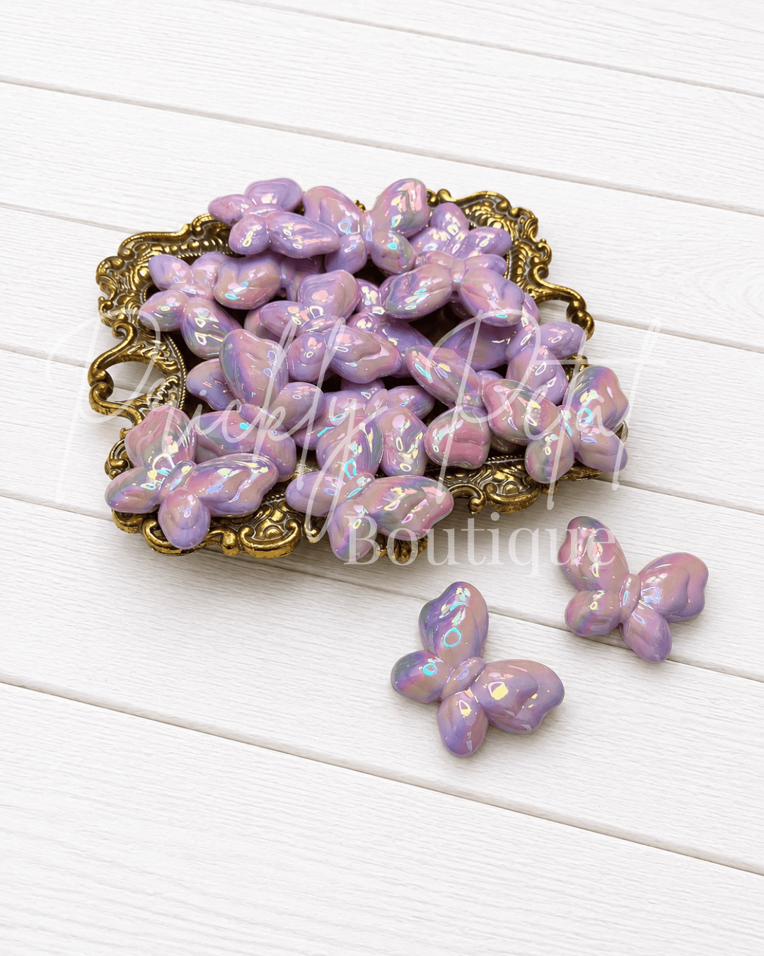 Lavender Wings Butterfly Acrylic Bead - Prickly Petal Boutique