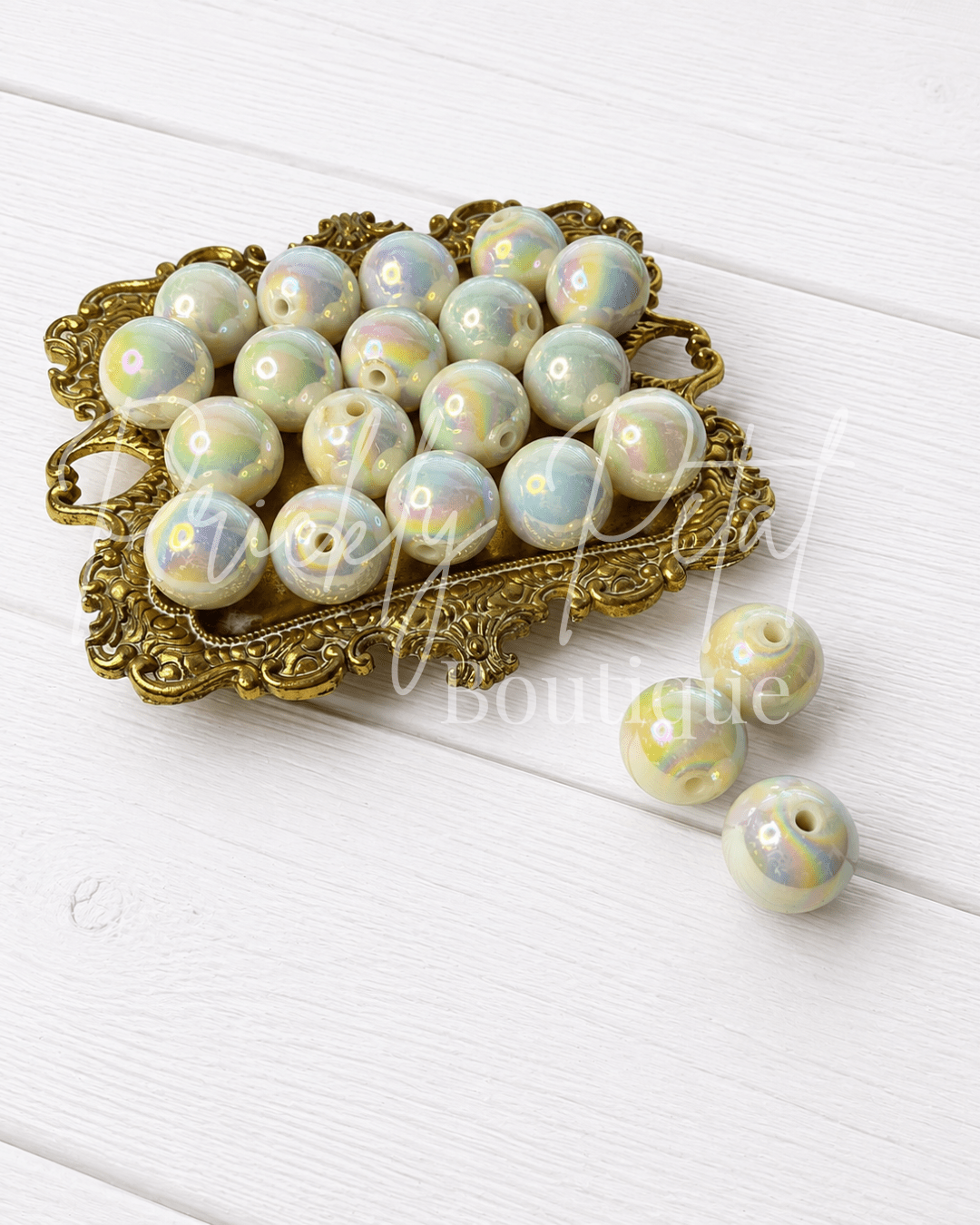Pearlescent 20mm Chunky Bubblegum Bead- Opal Bloom - Prickly Petal Boutique