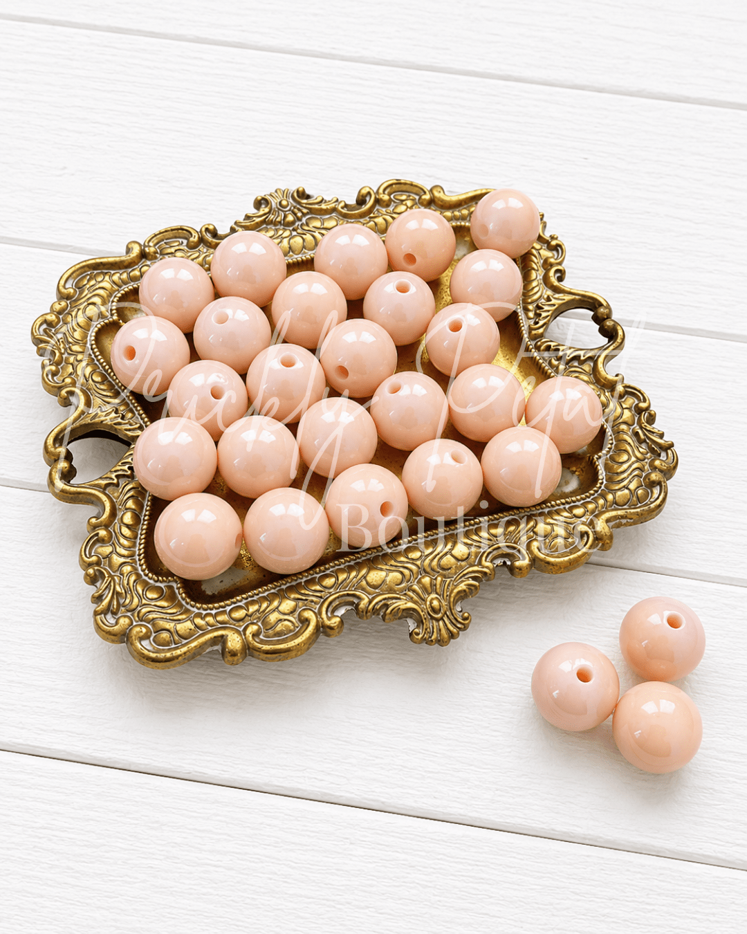 Pearlescent 16mm Bubblegum Beads- Soft Petal - Prickly Petal Boutique