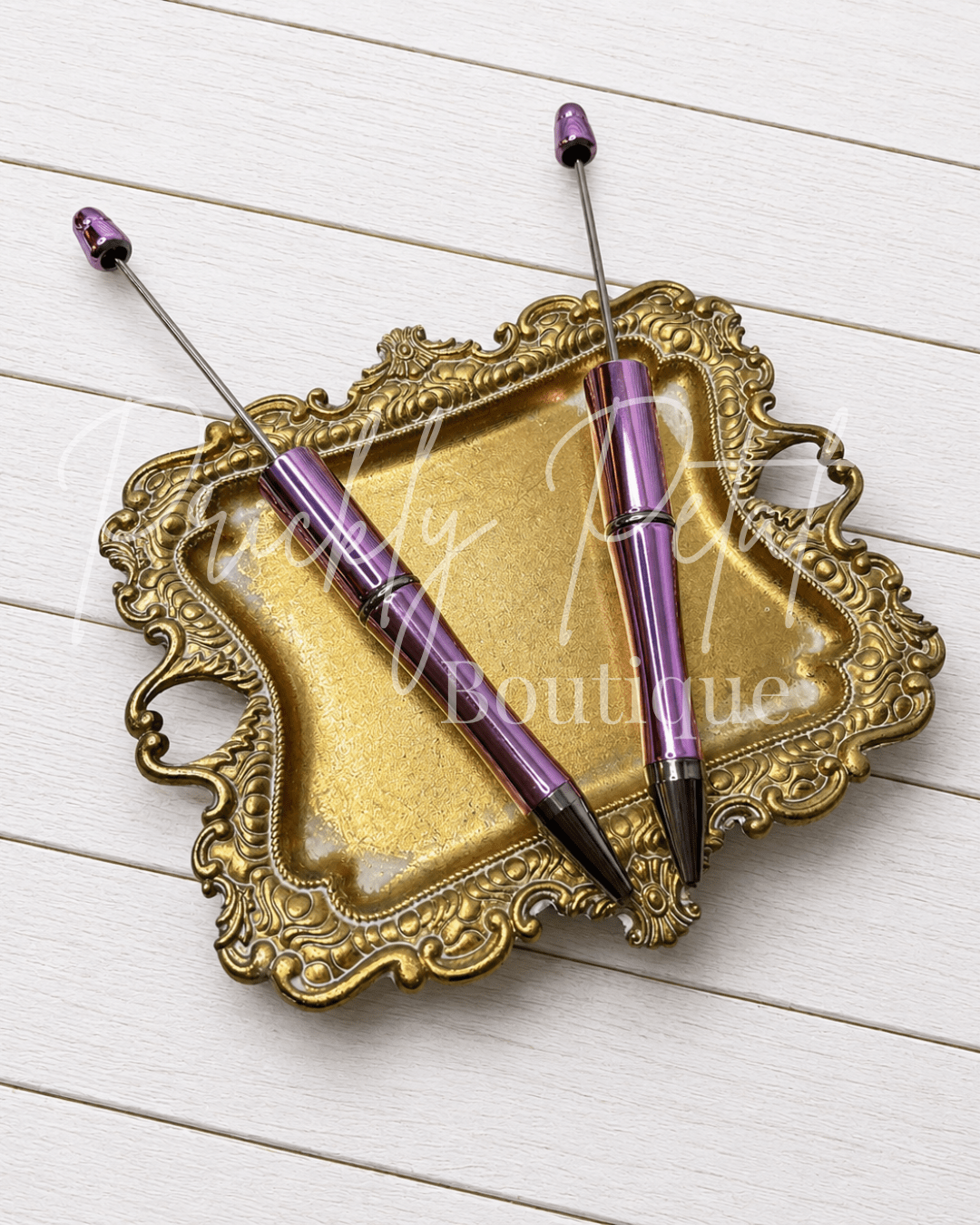 Purple UV Plated Beadable Pen - Prickly Petal Boutique