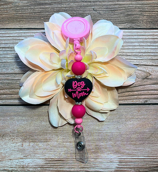 Dog Mama Beadable Badge Reel