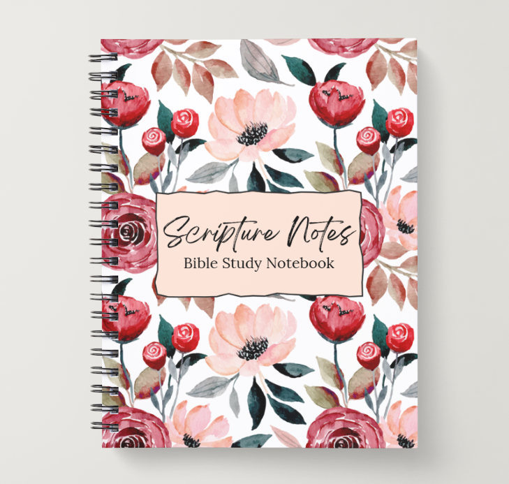 Floral Bible Study Spiral Notebook | Scripture Notes Journal