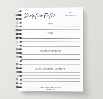 Floral Bible Study Spiral Notebook | Scripture Notes Journal