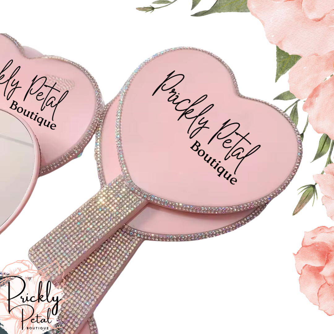 Pink Bling Handheld Mirror